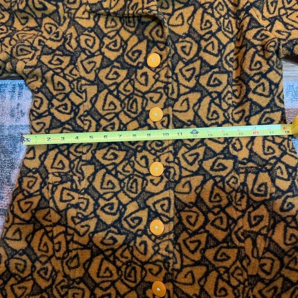 Vintage Patterned Pea Coat with Hood - Picture 3 of 6